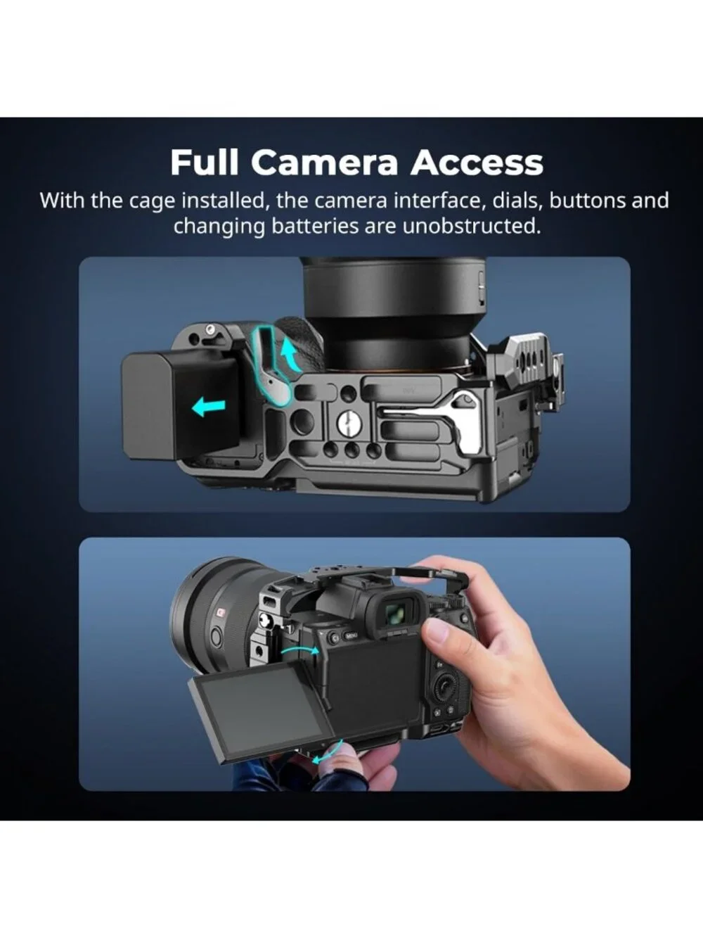 Quick Release Camera Cage for Sony Alpha 7 Series | Lightweight, Durable Design